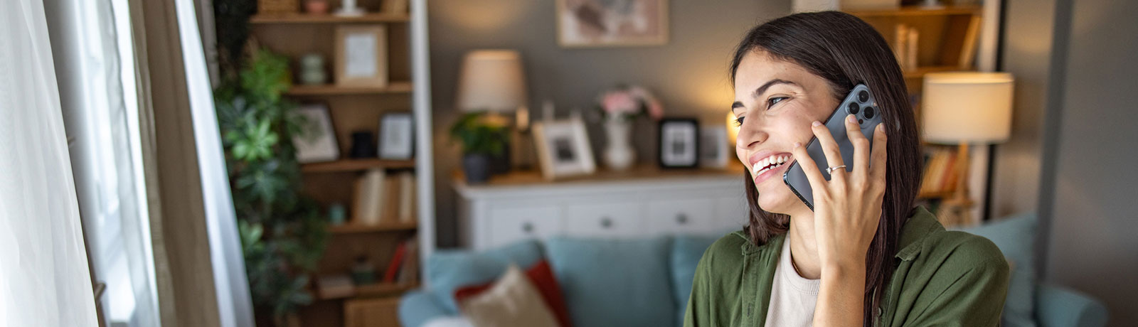 Woman talking on phone